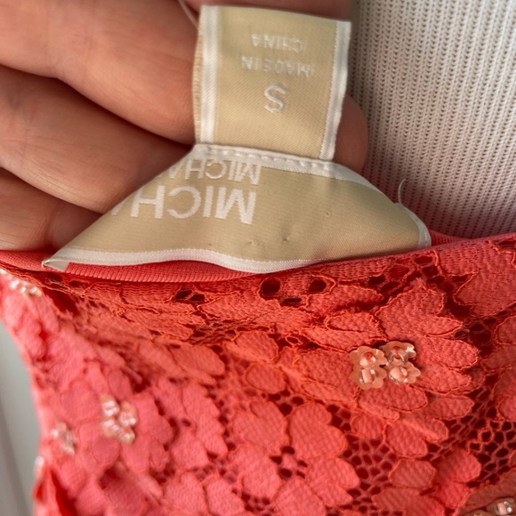 NWT Michael Kors Embellished Corded Lace Ruffle-Hem Dress - Picture 11 of 12